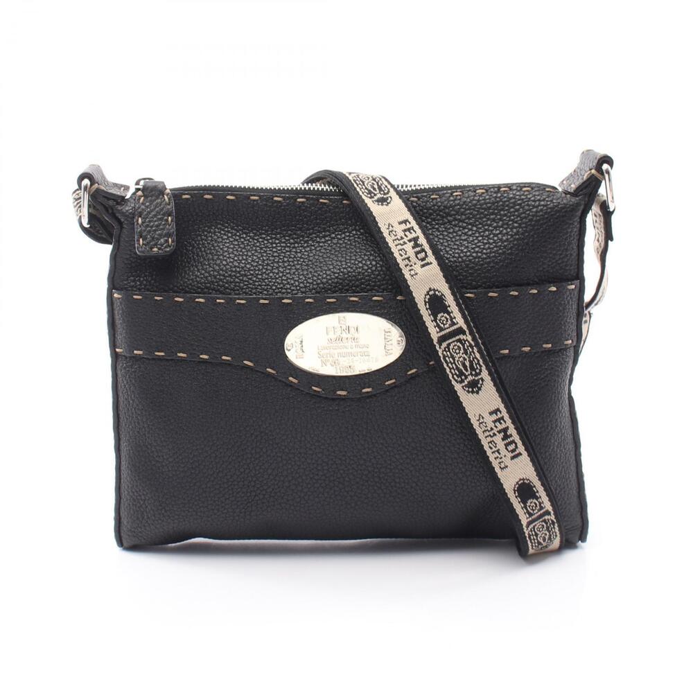 Fendi Selleria Shoulder Bag Leather Black